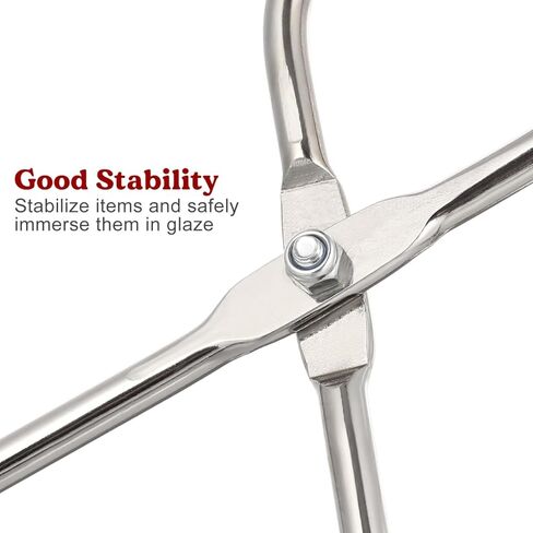 Pottery Dipping Tongs Tool for Glazing: Clay Sculpture Ceramic Pottery Sculpting Trimming Tool with Heat‑Resistant Handle, Steel Kiln Molding Tong for Safe Lift and Precise Dip, Studio Supplies in Kuwait