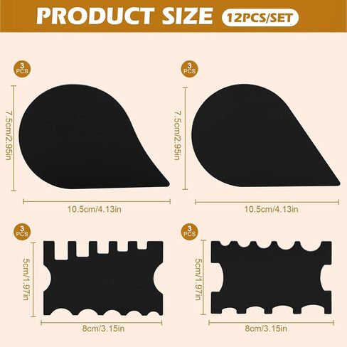 12Pcs Acrylic Pottery Rim Lifter and Pottery Ribs Foot Shaper Kit Pottery Ribs Pottery Carving Tools Pottery Shaping Toolm for Plate, Bowl,Slab Forms DIY Carving Molds Clay Ceramics,4 Design in Kuwait