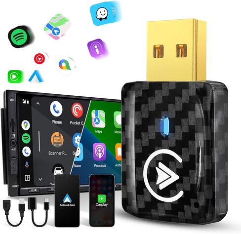 محول Carplay اللاسلكي ومحول Android Auto اللاسلكي، 2 في 1 Auto Car Play Wireless Dongle لـ OEM السلكية Carplay/Android Auto Car مع iPhone iOS 12+ / Android 11+ in Saudi Arabia