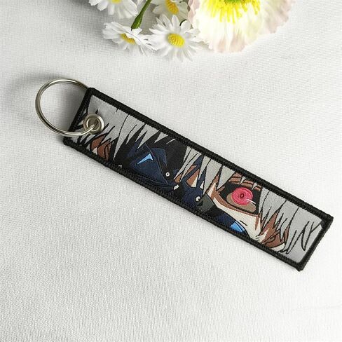 2 Pack Anime Keychain Set,JDM Nylon Lanyard Motorcycle Keychain-Embroidered Anime Jet Tags Keychains for Motorcycle Car in Kuwait