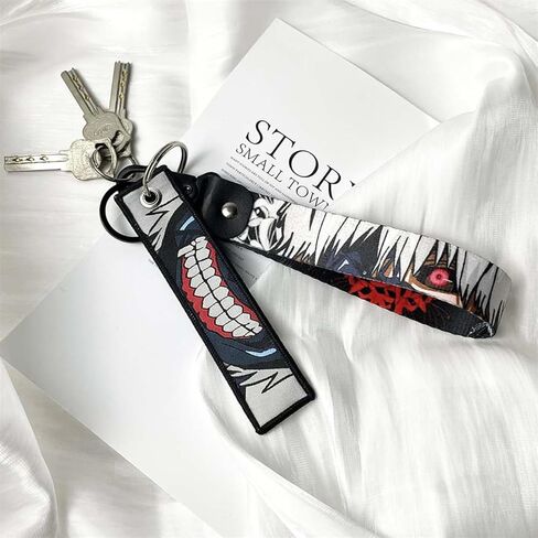 2 Pack Anime Keychain Set,JDM Nylon Lanyard Motorcycle Keychain-Embroidered Anime Jet Tags Keychains for Motorcycle Car in Kuwait