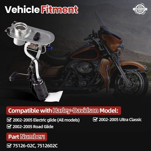 75126-02C Fuel Pump Assembly Compatible with Harley Davidson Electra Glide Ultra Classic Road Glide 2002-2005 7512602C in Saudi Arabia