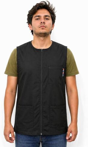 Professional Barber Jackets for Men Women Barber Smock Barber Shirt Hairdresser Smocks Hair Stylist Salon Smock Barber Vest in Saudi Arabia