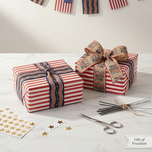 2 Rolls 2.5" × 5 Yd USA 250th Anniversary Ribbon 250 Years Patriotic Wired Burlap Ribbon Stars and Stripes 4th of July Decor Ribbons for Eagle Wreath Tree Bow DIY Crafts Gift Wrapping Party Supplies in Kuwait