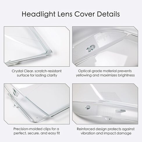 Headlight Lens Cover Compatible with Cadillac CTS Sedan & Wagon (2008-2013), Left & Right Clear Headlight Covers Replacement with Butyl Sealant Tape in Kuwait