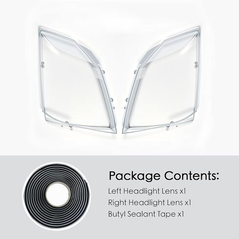 Headlight Lens Cover Compatible with Cadillac CTS Sedan & Wagon (2008-2013), Left & Right Clear Headlight Covers Replacement with Butyl Sealant Tape in Kuwait