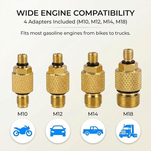 Digital Compression Tester Kit 300 PSI - Automotive Gasoline Engine Cylinder Compression Gauge with Adapters & Hose, Professional Diagnostic Tool for Car, Motorcycle, Small Engine in Saudi Arabia