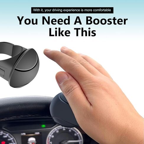 Car Steering Wheel Booster Ball, 360 Degree Rotation Steering Wheel Spinner with Silent Bearing, Non-slip Grip One-hand Driving Auxiliary Knob, for Most Cars Trucks SUVs Boats (Black) in Saudi Arabia