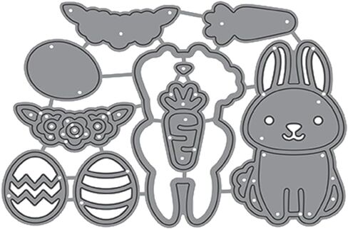 Easter Bunny Eggs Metal Die Cuts Cutting Dies, Easter Bunny Eggs Cutting Dies Paper Cards Cutting Dies Cut Stencils for DIY Embossing Card Making Book Tags Decorative Paper Dies Scrapbooking in Kuwait