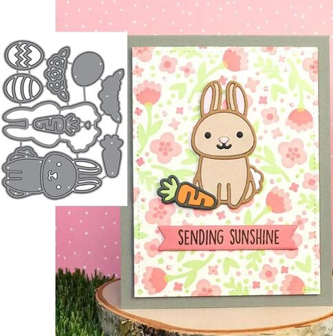 Easter Bunny Eggs Metal Die Cuts Cutting Dies, Easter Bunny Eggs Cutting Dies Paper Cards Cutting Dies Cut Stencils for DIY Embossing Card Making Book Tags Decorative Paper Dies Scrapbooking in Kuwait