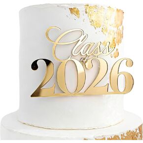 فئة من 2026 كعكة توبر، أكريليك ذهبي التخرج كعكة توبر كعكة الديكور الجانبي لعام 2026 المدرسة الثانوية / الكلية / كبار التخرج حزب كعكة سحر ديكور لوازم in Kuwait