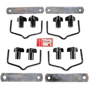 أجهزة استبدال JEGS لحاملات البضائع JEGSport | أرقام أجزاء العلامة التجارية JEGS 555-90098/555-90097 | تتضمن 4 دعامات تثبيت، و8 مقابض ملولبة، و4 لوحات تثبيت، و4 خطافات مشبك in Kuwait