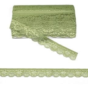 1 Inch Wide Floral Pattern Fabric Lace Ribbon, 20 Yards Lace Trim for Sewing Making, Wedding Dress, Clothing Accessories, Scrapbooking (Brown) in Kuwait
