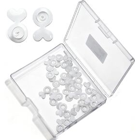Earring Backs for Droopy Ears, 32 Pcs White Acrylic and Clear Silicone Lifters, Replacement Backs for Comfortable and Secure Fit in Saudi Arabia