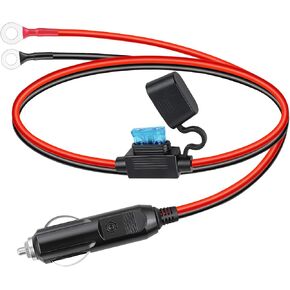12 AWG Heavy Duty Cigarette Lighter Plug, Cigarette Lighter Male Plug Adapter with Fuse 15A & LED Indicator, 3.47FT Cable for Car, Truck, Boat, Air Pump, Inverter, Charger (3.47ft) in Saudi Arabia