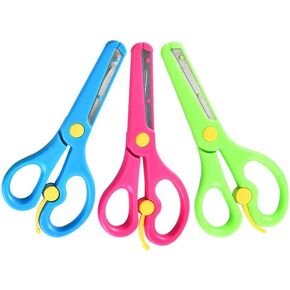 Children Safety Scissors Pre-School Training Shear Art Craft Scissors, Plastic Safety Scissor, Toddlers Training scissors (3PCS) in Saudi Arabia