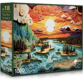 Big Sky Country (No. 18) – 1000 Piece Nature Jigsaw Puzzle for Adults | Printed in USA | Satin Low-Glare Finish | Random Ribbon Cut | Bonus Poster | Premium Display-Worthy Box | Final Piece Puzzles in Saudi Arabia