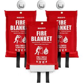 Fire Blanket 3-Pack | Fiberglass Prepared Fire Suppression | 40"x40" Fire Blankets Emergency for Home and Kitchen in Saudi Arabia