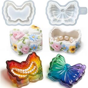1Pc Bow Jar Resin Molds with Lid Storage Silicone Molds for Epoxy Resin Casting Craft Candle Holder DIY Jewelry Trinket Box Candy Container Flower Pot Concrete Cement Home Decoration Gifts in Saudi Arabia