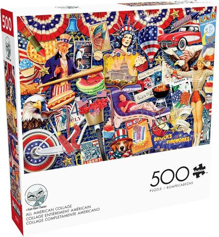 ألعاب بافالو - كيت وارد ثاكر - كلية أمريكية بالكامل - أحجية الصور المقطوعة 500 قطعة ملونة للبالغين - قطع مقطوعة بدقة، أعمال فنية جميلة، وساعات من متعة الاسترخاء in Kuwait