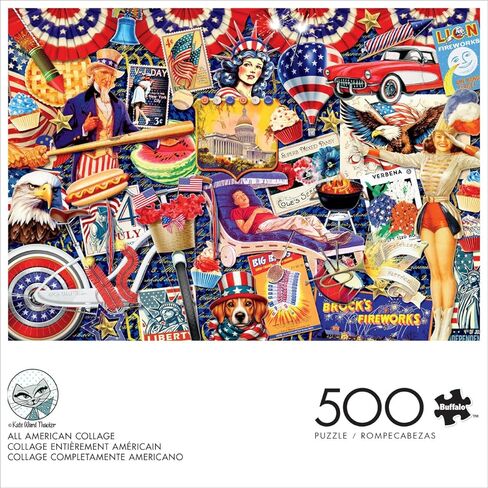 ألعاب بافالو - كيت وارد ثاكر - كلية أمريكية بالكامل - أحجية الصور المقطوعة 500 قطعة ملونة للبالغين - قطع مقطوعة بدقة، أعمال فنية جميلة، وساعات من متعة الاسترخاء in Kuwait