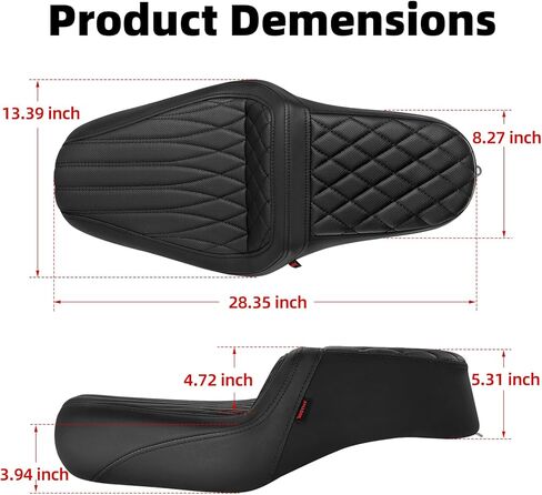 One-Piece Motorcycle Seat Cushion Compatible with Harley Sportster Iron XL883 XL1200 (2004-2006)&(2010-2022) Suitable for 2.3-3.3 Gal in Saudi Arabia