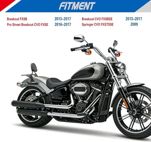 YTSMotor Detachable Upright Passenger Backrest Sissy Bar w/Luggage Rack Fit For Harley Breakout Sissy Bar 2013-2017 in Saudi Arabia