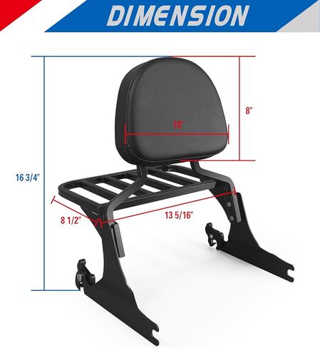 YTSMotor Detachable Upright Passenger Backrest Sissy Bar w/Luggage Rack Fit For Harley Breakout Sissy Bar 2013-2017 in Saudi Arabia