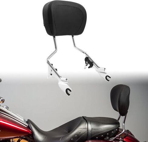 TCT-MOTORPARTS Passenger Detachable Backrest Sissy Bar Fit For Harley Touring Street Road King Glide Electra Glide 2009-2025 in Kuwait