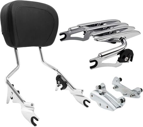 TCT-MOTORPARTS Passenger Detachable Backrest Sissy Bar Fit For Harley Touring Street Road King Glide Electra Glide 2009-2025 in Kuwait