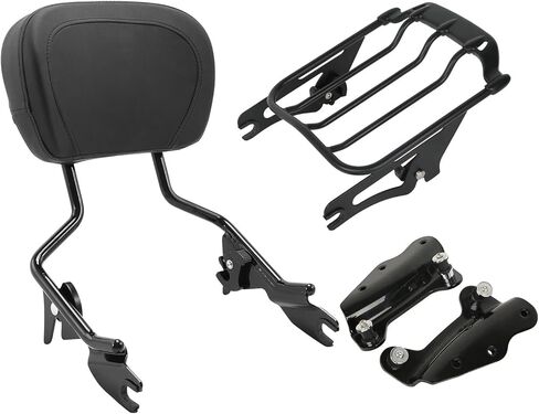 TCT-MOTORPARTS Passenger Detachable Backrest Sissy Bar Fit For Harley Touring Street Road King Glide Electra Glide 2009-2025 in Kuwait