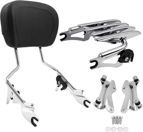 TCT-MOTORPARTS Passenger Detachable Backrest Sissy Bar Fit For Harley Touring Street Road King Glide Electra Glide 2009-2025 in Kuwait