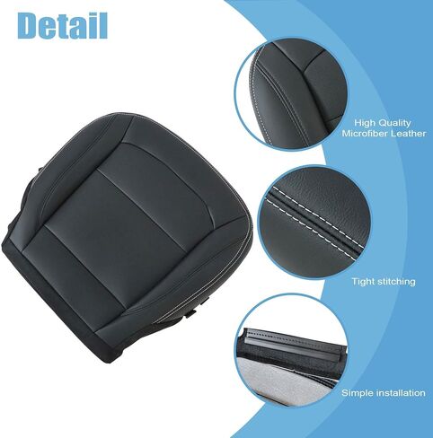 Driver & Passenger Side Bottom Perforated Black Microfiber Leather Seat Cover Compatible with Ford Explorer 2016 2017 2018 2019 in Kuwait