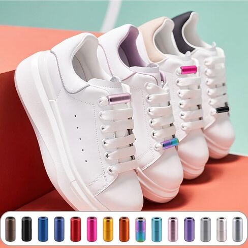 Paidiem 30Pcs 15 Colors No Tie Shoelace Buckle 30pcs Tieless Buckle Lock Metal Turnbuckle Connector Aluminum Jewelry Clasps for Sneakers Shoes Repair Hiking Boots Bracelet Necklace Making in Kuwait