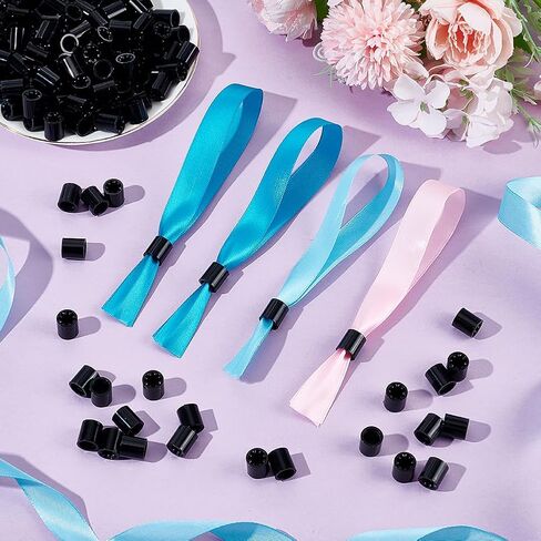 NBEADS 200 Pcs Sliding Lock Clasp, Plastic Event Wristband One-Way Sliding Lock Clasp Pull Wrist Buckles in Kuwait