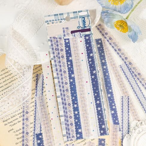 160Pcs Long Lace Border Stickers for Scrapbooking Junk Journal Supplies Long Strip Scrapbook Stickers with Bow Cat Star Strawberry Flower Sticker Vintage Lace Sticker for Planner Frame Decorative in Saudi Arabia