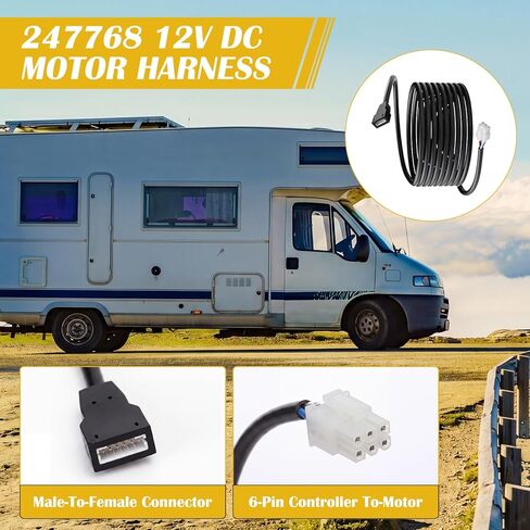 Lounsweer 2 Pack Rv Slide Out Motor Replacement for 236575 247768 Ig-42, 12v High Torque 300: 1 Gear Motor with 15 ft Wiring Harness, 10mm Shaft for Camper Trailer Slide-Out System in Kuwait