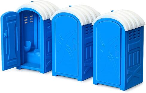 HO Scale Porta Potty (3 Pack) – Opening Door, Construction Site Detail for Model Railroads & Dioramas (Blue/White) in Saudi Arabia
