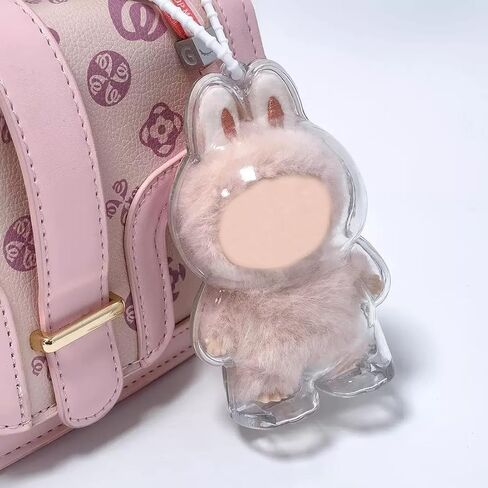 Protective Case Compatable with LABUBU 12cm Doll, Version 4.0 Doll Protective Case for Labubu with Key Chain and Dust Cap, Suitable for Outdoor Displays and Backpack Hooks(No Doll) in Saudi Arabia