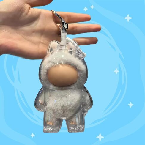 Protective Case Compatable with LABUBU 12cm Doll, Version 4.0 Doll Protective Case for Labubu with Key Chain and Dust Cap, Suitable for Outdoor Displays and Backpack Hooks(No Doll) in Saudi Arabia