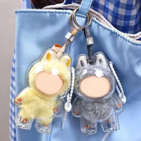 Protective Case Compatable with LABUBU 12cm Doll, Version 4.0 Doll Protective Case for Labubu with Key Chain and Dust Cap, Suitable for Outdoor Displays and Backpack Hooks(No Doll) in Saudi Arabia