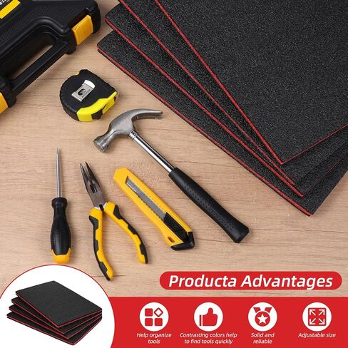 8 Pack Tool Box Foam, 15.7 x 9.8 x 0.8 Inch Foam Inserts for Cases, Polyethylene Storage Sheets for Toolbox Hard Case, Tool Shadow Insert, Kaizen Organizer Sheet in Saudi Arabia