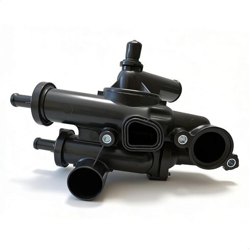 Engine Coolant Thermostat Housing Assembly Compatible with 2009-2020 Dodge Avenger/Caliber, Jeep Compass, Chrysler Sebring - L4 1.8/2.0/2.4L Replace OE# 902-319 68003582AB, Black (Plastic) in Saudi Arabia