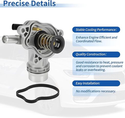 Upgraded Aluminum Alloy Thermostat Housing Assembly for Chrysler Grand Caravan Voyager 2021-2025 Pacifica 2017-2025 for Ram Promaster 1500 2500 3500 2022-2025 9023114/68217305AE in Kuwait