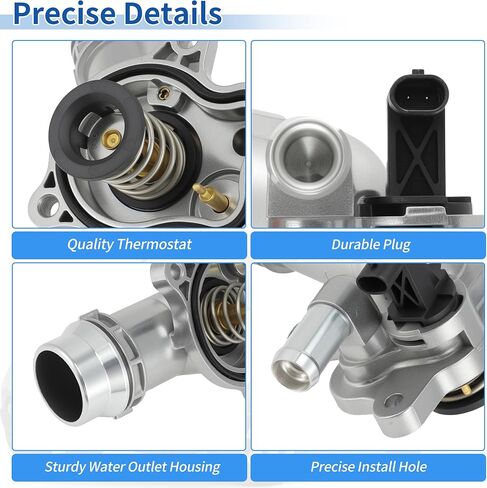 Upgraded Aluminum Alloy Thermostat Housing Assembly for Chrysler Grand Caravan Voyager 2021-2025 Pacifica 2017-2025 for Ram Promaster 1500 2500 3500 2022-2025 9023114/68217305AE in Kuwait