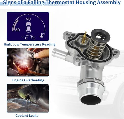 Upgraded Aluminum Alloy Thermostat Housing Assembly for Chrysler Grand Caravan Voyager 2021-2025 Pacifica 2017-2025 for Ram Promaster 1500 2500 3500 2022-2025 9023114/68217305AE in Kuwait