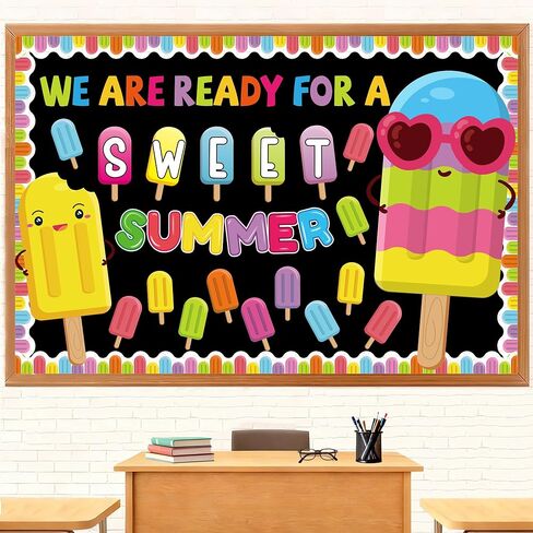 Summer Bulletin Board Decorations, We are Ready for A Sweet Summer Bulletin Board Decorations Set, Colorful Popsicle Decorations for School Classroom Office Decor, Summer Classroom Decorations in Saudi Arabia
