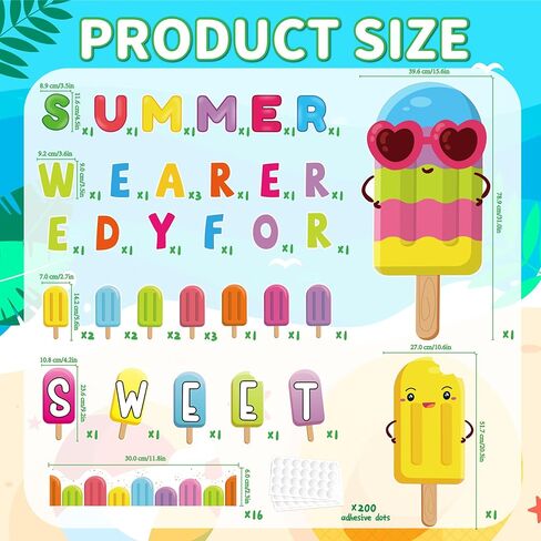 Summer Bulletin Board Decorations, We are Ready for A Sweet Summer Bulletin Board Decorations Set, Colorful Popsicle Decorations for School Classroom Office Decor, Summer Classroom Decorations in Saudi Arabia