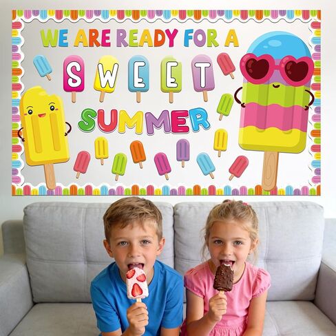 Summer Bulletin Board Decorations, We are Ready for A Sweet Summer Bulletin Board Decorations Set, Colorful Popsicle Decorations for School Classroom Office Decor, Summer Classroom Decorations in Saudi Arabia