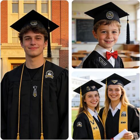 Lystaii 18Pcs Graduation Embroidered Patches Congrats Grad Iron on Patches Sew on Applique Decorative Celebrate Graduation with Style Emblem Gifts DIY Crafts for Graduation Gown Uniform Hats T-Shirt in Kuwait